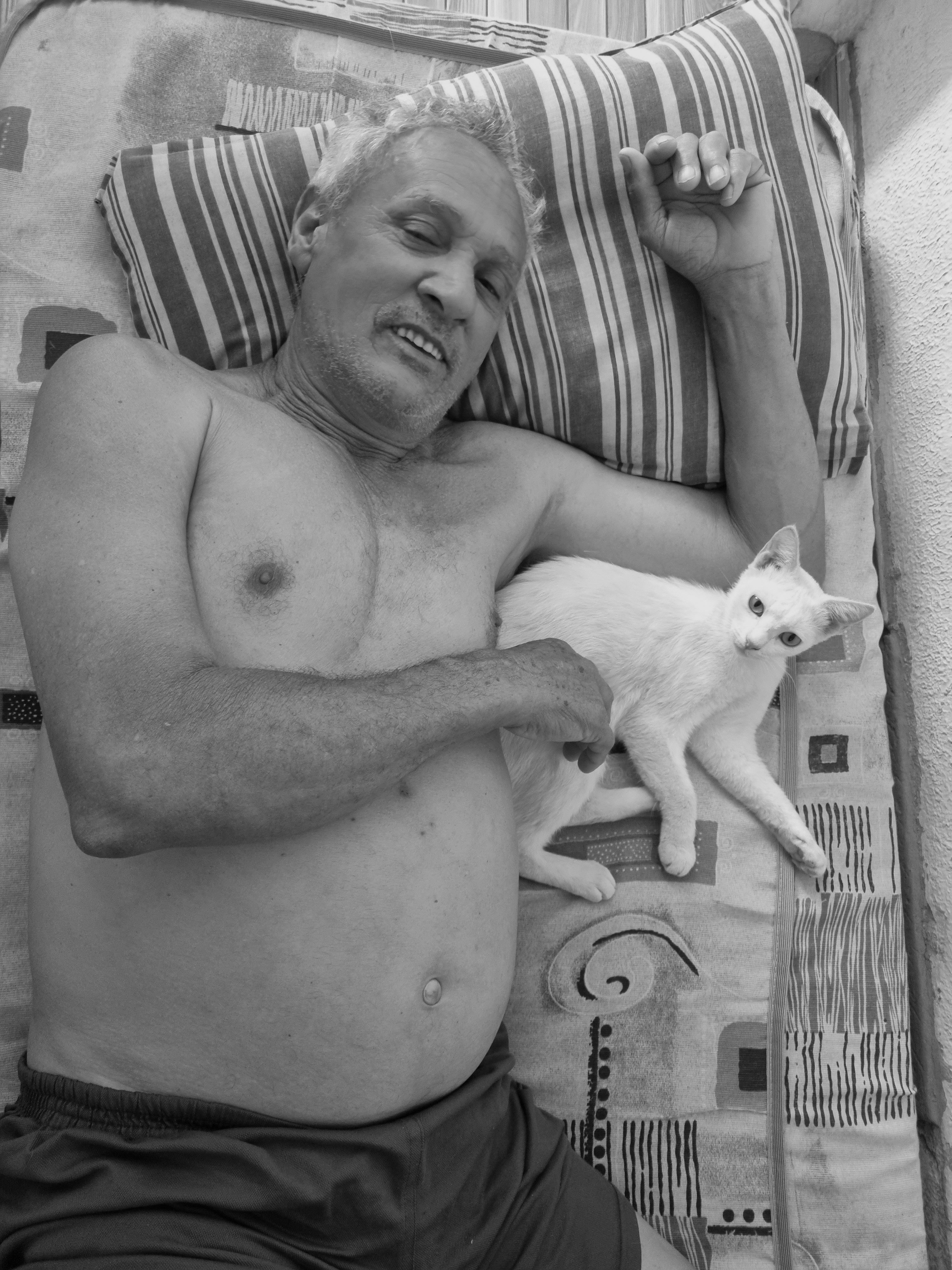 Dad and his cat
